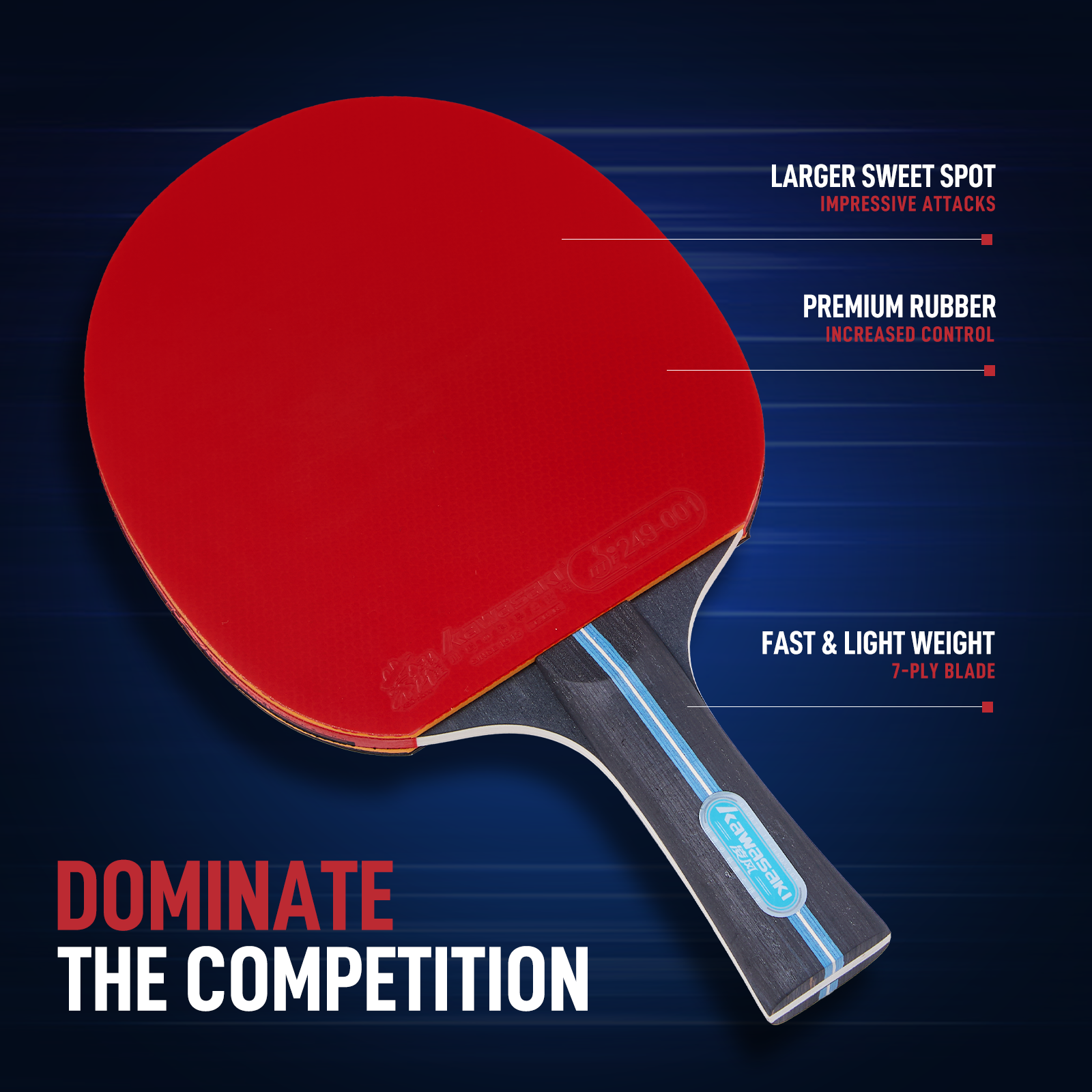 Kawasaki Table Tennis Equipmen - Table Tennis Spin reseña y precio