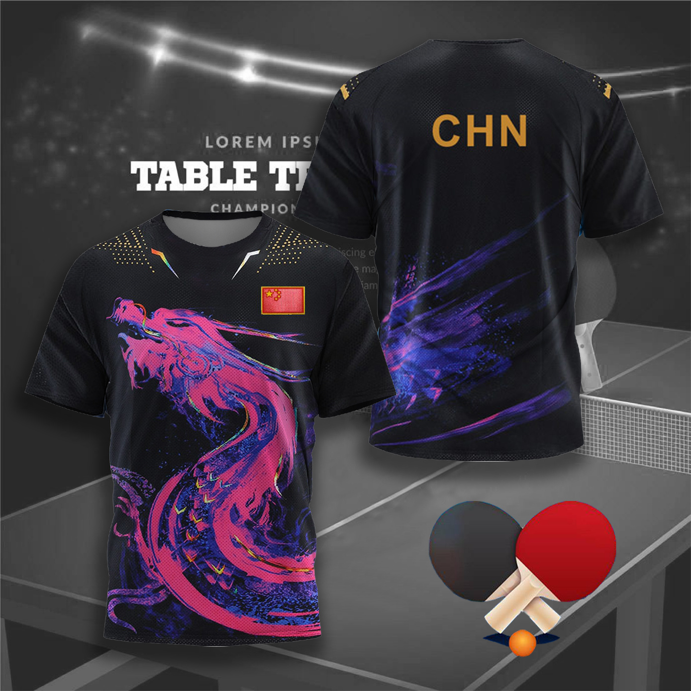 CHINA Dragon Table Tennis Grap - Table Tennis Jersey reseña y precio